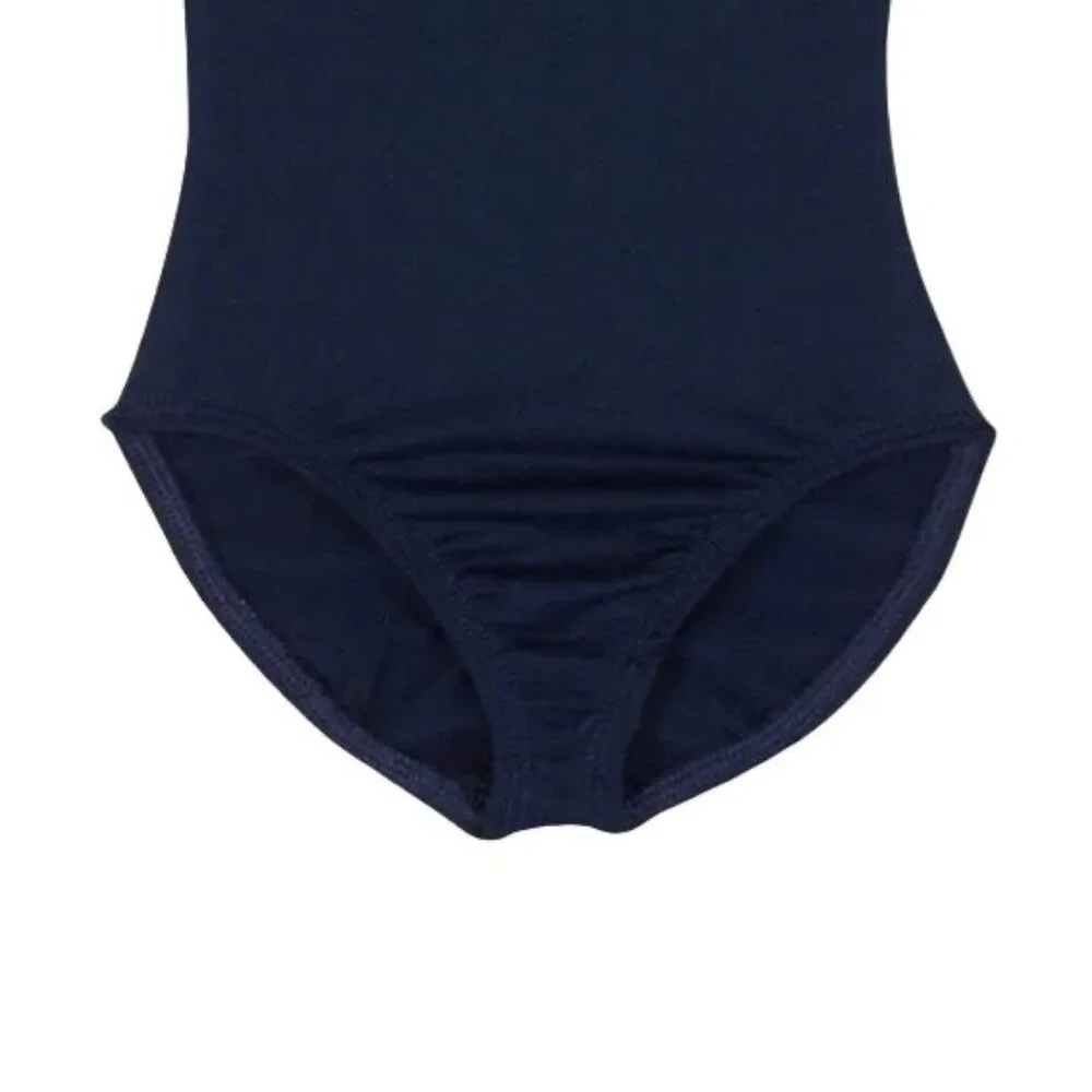 Capezio Childs I 6X -7  Leotard Navy Blue Long Sleeve Scoop Neck Dance